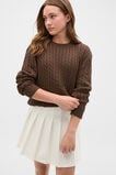 Relaxed Cable Knit Sweater  Chocolate  hi-res