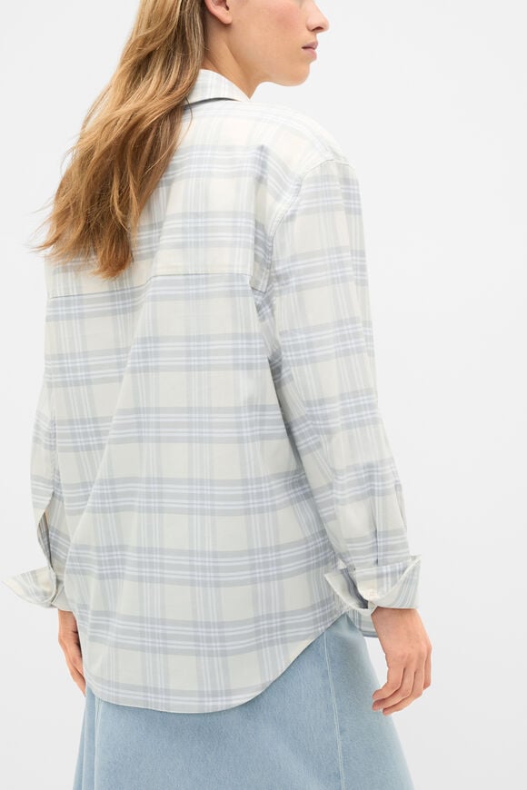 Cotton Check Shirt  Pale Slate Check  hi-res