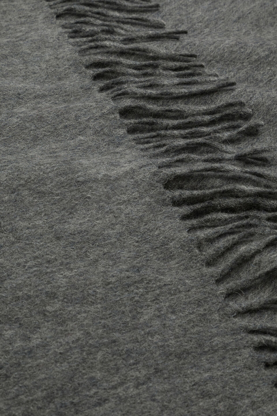 Fringe Scarf  Charcoal Grey Marle