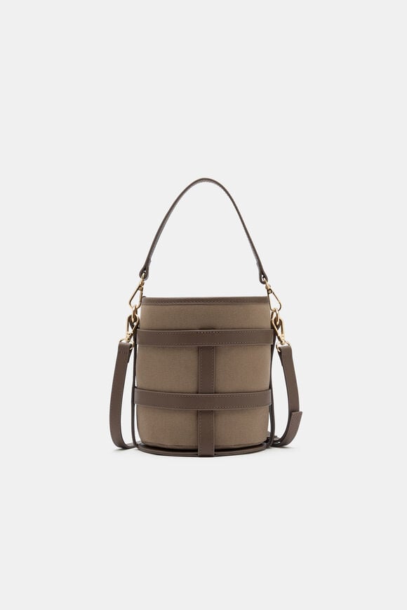 Leather Detail Bucket Bag  Cocoa  hi-res