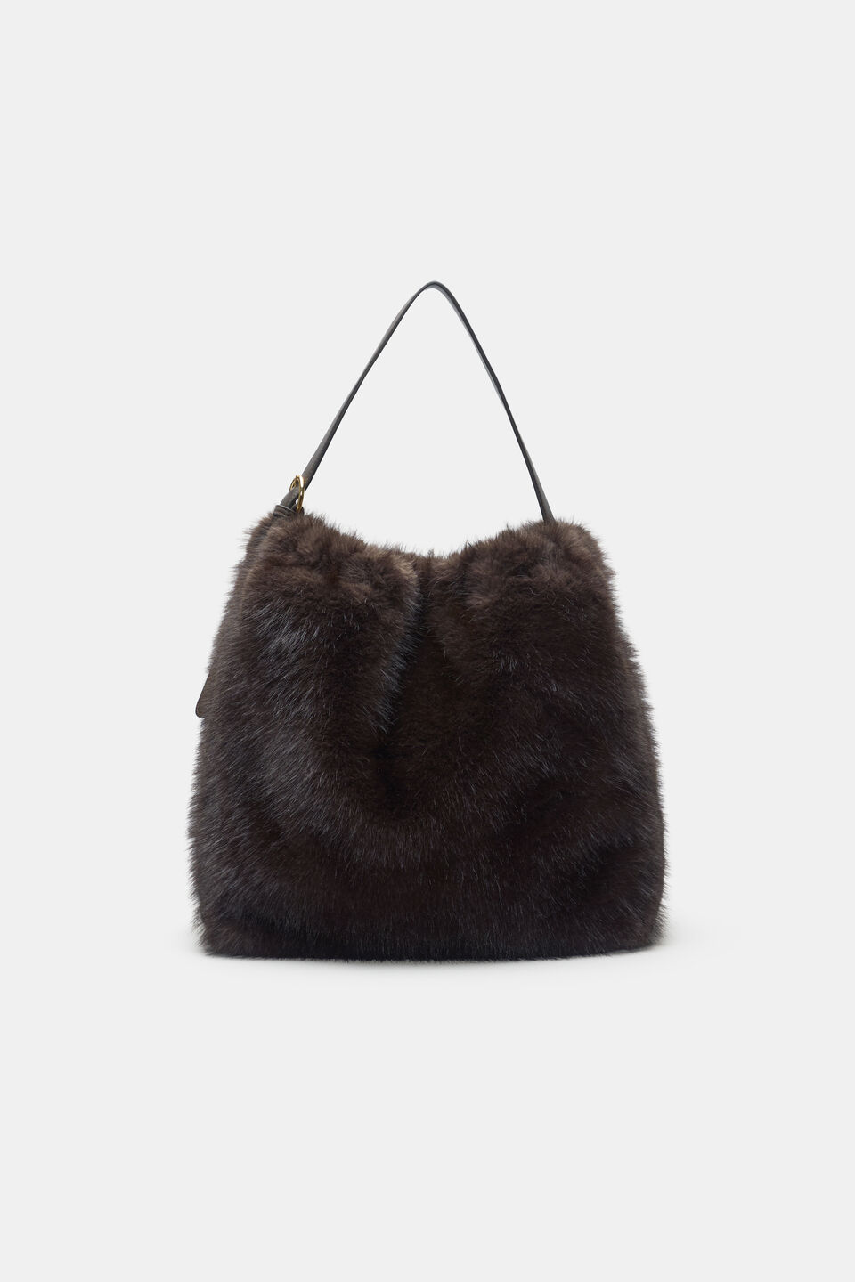 Fur Hobo Bag  Coffee Bean