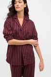 Flannelette Shirt and Pant PJ Set  Plum Red Stripe  hi-res