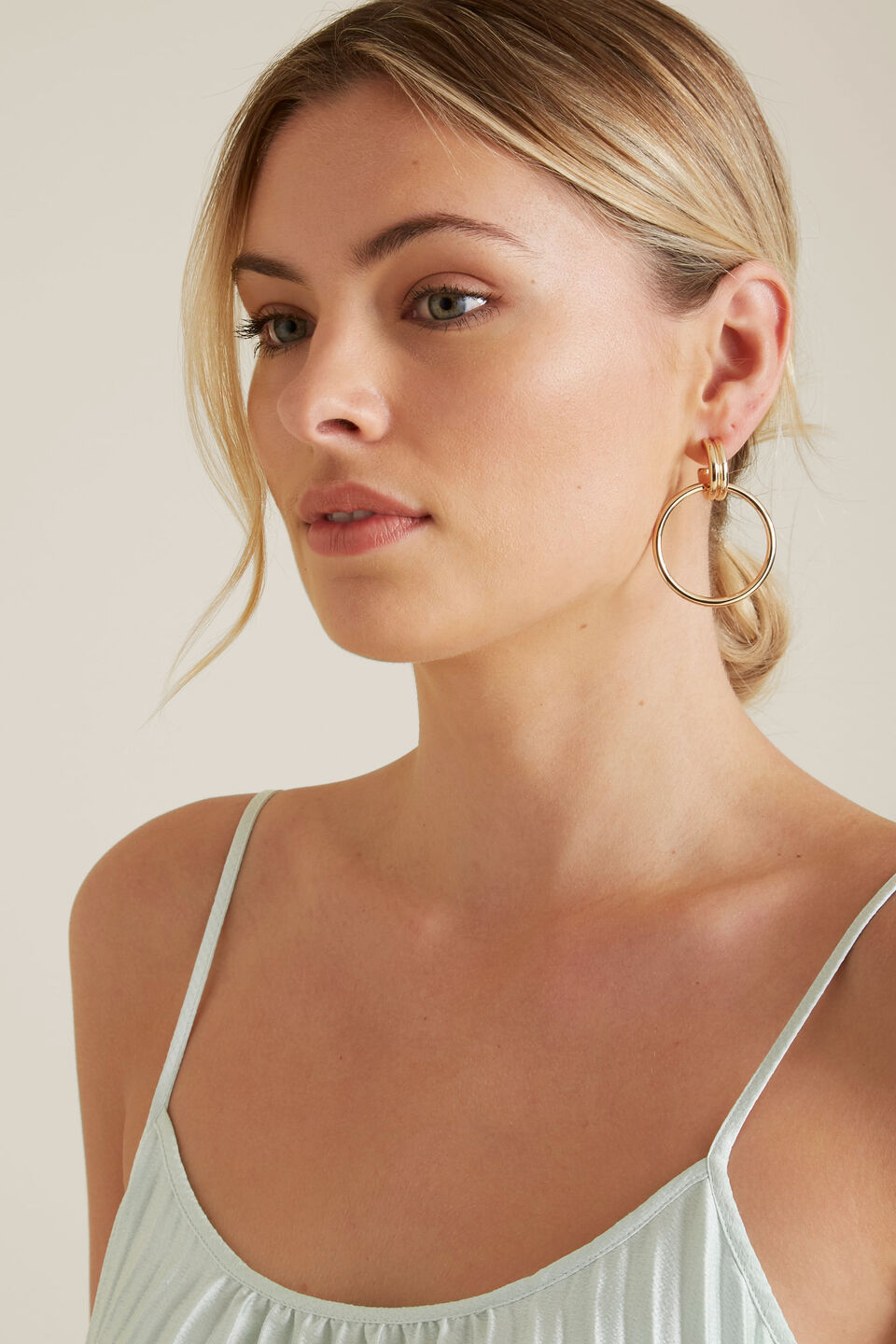 Double Gold Hoops  9