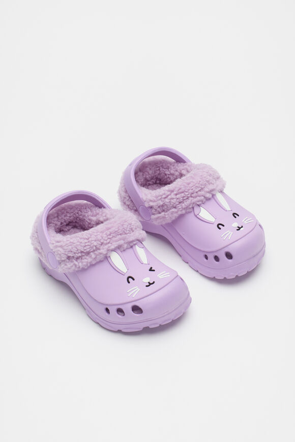 Bunny Fur Lined Clog  Soft Lilac  hi-res