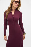 Button Down Mock Neck Knit Dress  Plum Red  hi-res