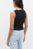 Cotton Knit Top  Black  hi-res