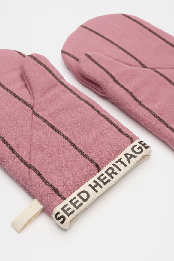 Aamira Striped Oven Mitts  Mauve  hi-res