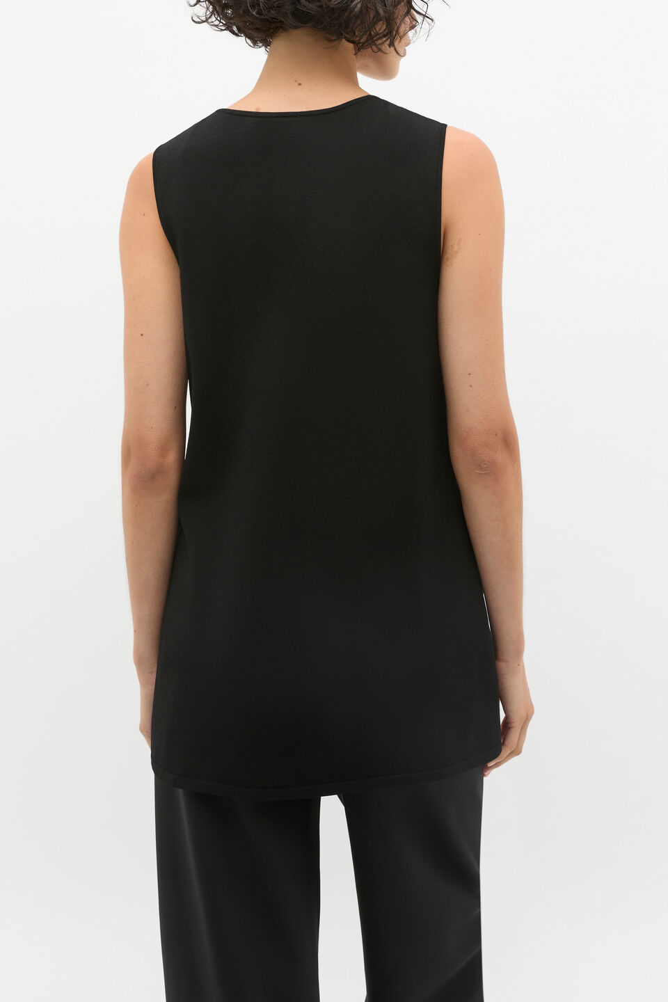 Compact Crepe Knit Tunic  Black