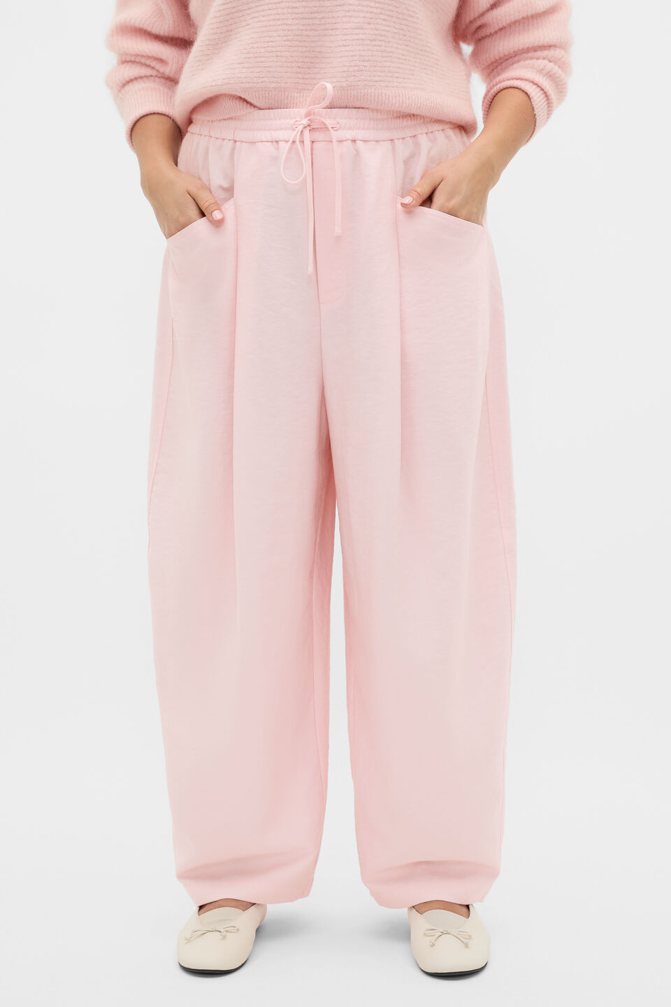 Textured Barrel Pant  Pale Blossom