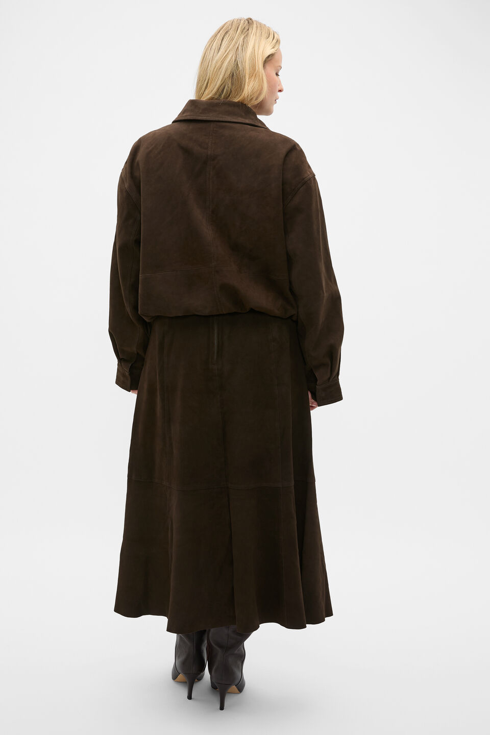 Suede Bomber Jacket  Coffee Bean