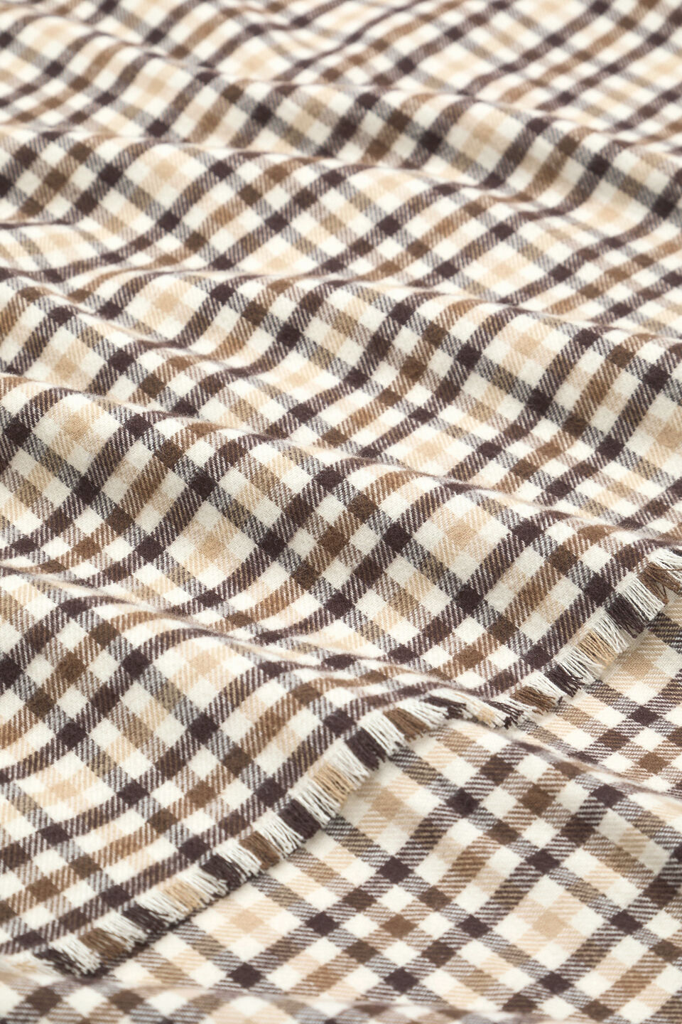Multi Check Scarf  Cocoa