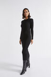 Rib Twist Back Knit Dress  Black  hi-res