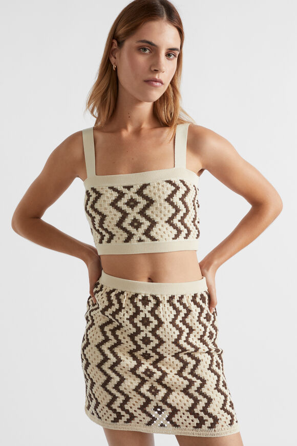 Crochet Knit Crop  Multi  hi-res