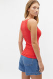 Square Neck Rib Tank  Strawberry Red  hi-res