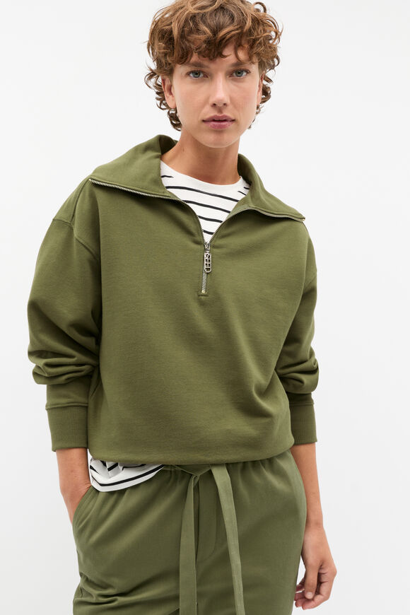 Core Heritage Half Zip Sweat  Rainforest  hi-res