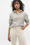 Textured Stripe Polo Sweat  Coconut Cream Stripe  hi-res