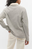 Textured Stripe Polo Sweat  Coconut Cream Stripe  hi-res