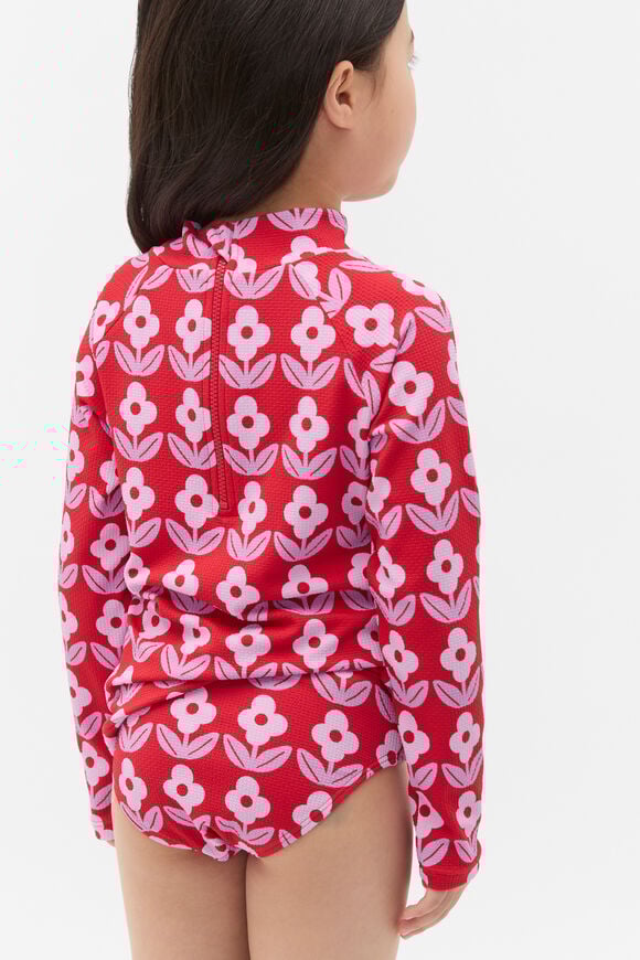 Floral Rashsuit Set  Chilli Red  hi-res