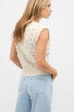 Pom Pom Cable Knit Vest  Mist Marle  hi-res