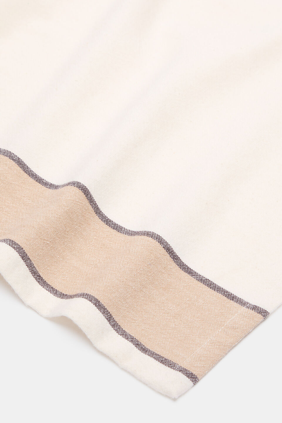 Vertical Stripe Tea Towel  Coconut Cream