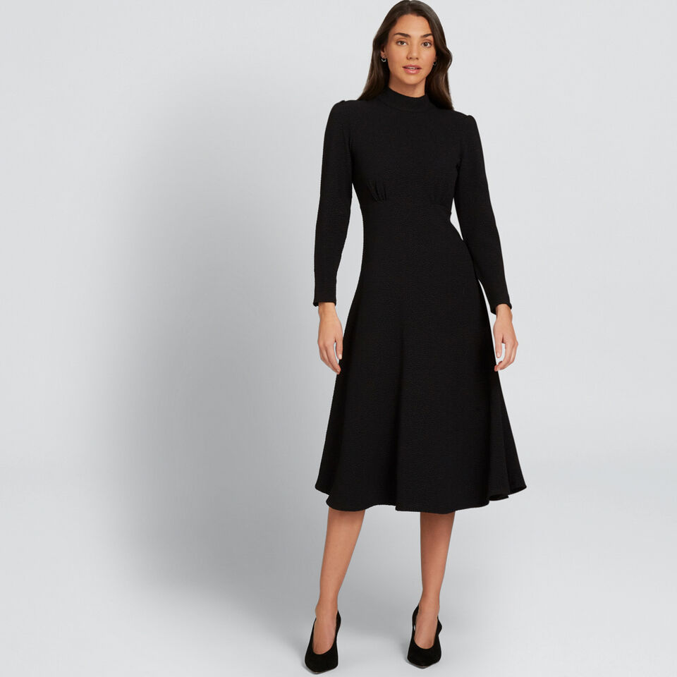 High Neck Jacquard Dress  