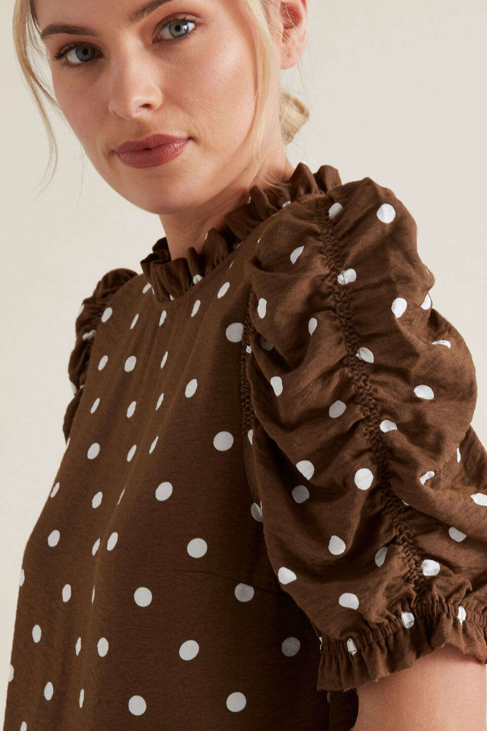 Spot Print Victorian Top  