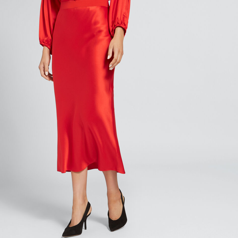 Satin Midi Skirt  