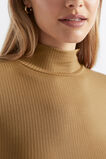 Core Rib Mock Neck Top  Deep Brass  hi-res