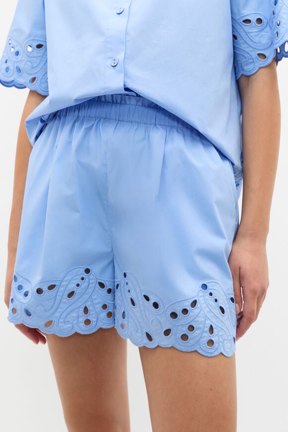 Poplin Broderie Short  Cornflower Blue  hi-res