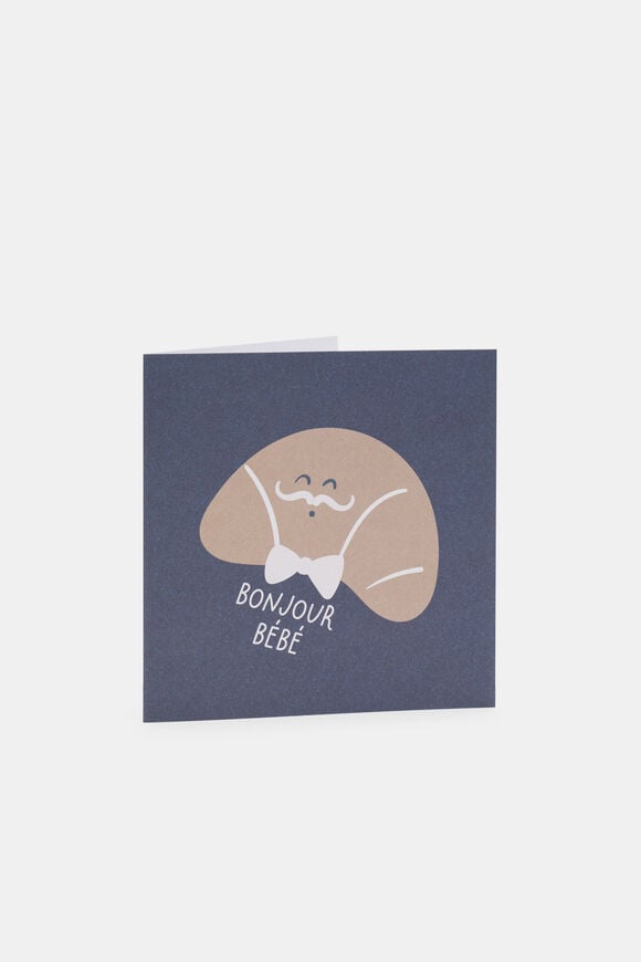 Bow Tie Croissant Bebe Card  Multi  hi-res