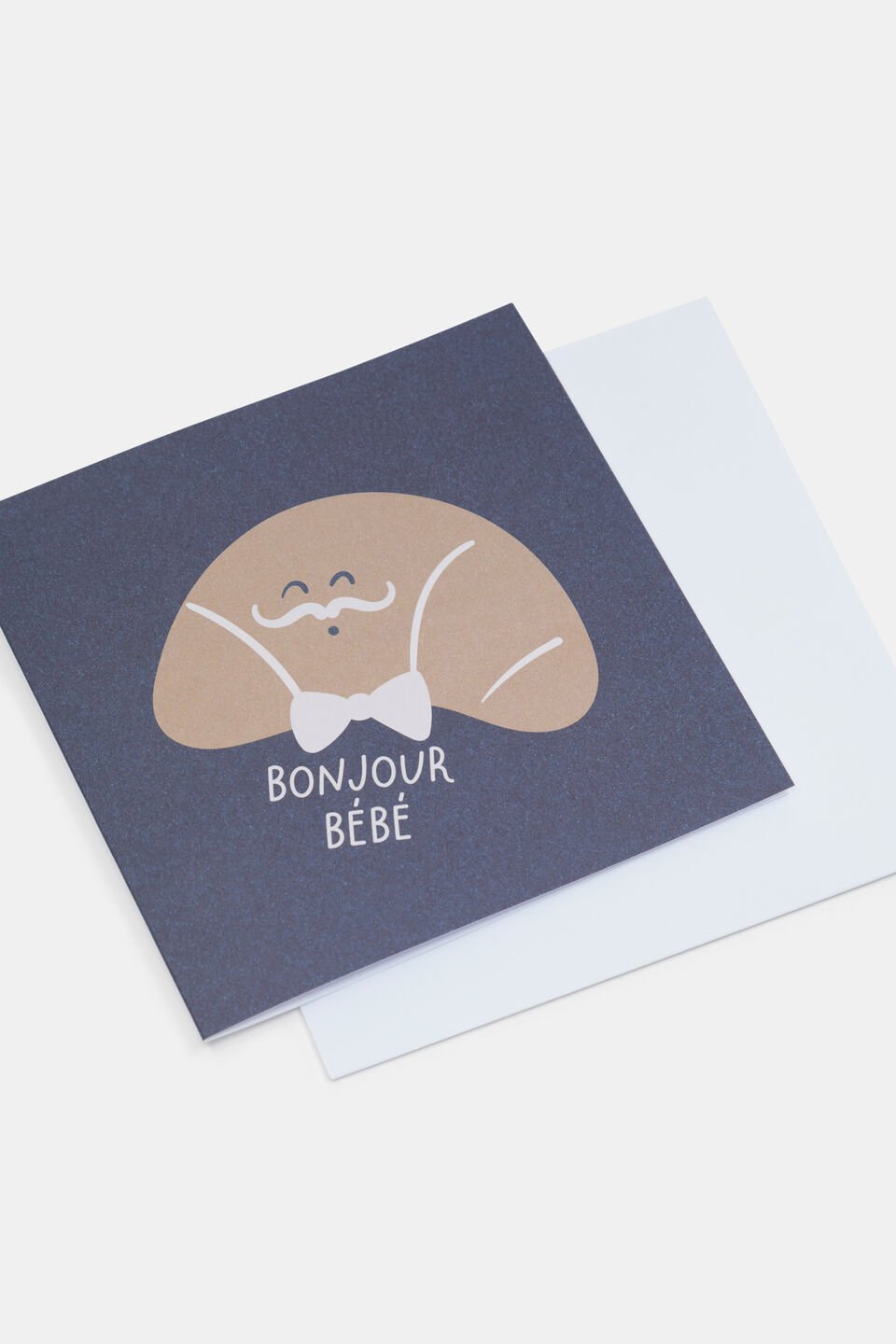 Bow Tie Croissant Bebe Card  Multi