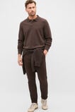 Long Sleeve Pique Polo  Dark Chocolate  hi-res