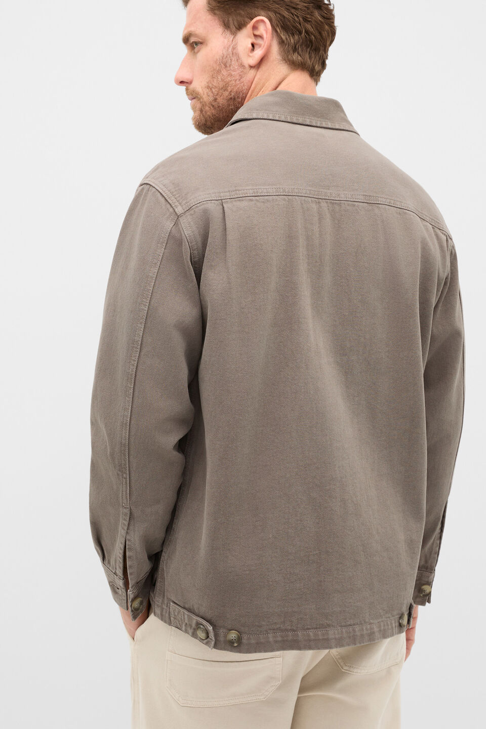Twill Worker Jacket  Taupe