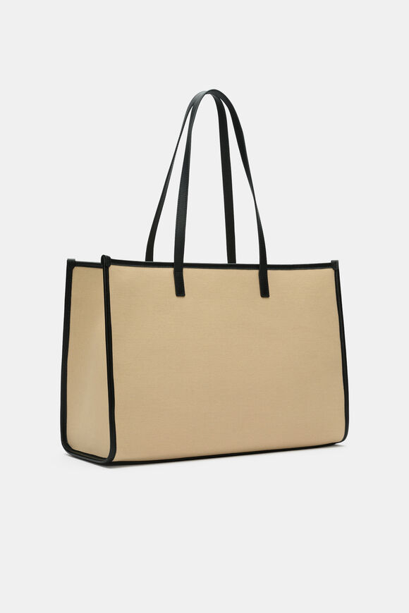Leather Detail Carry All Tote  Sandstone  hi-res