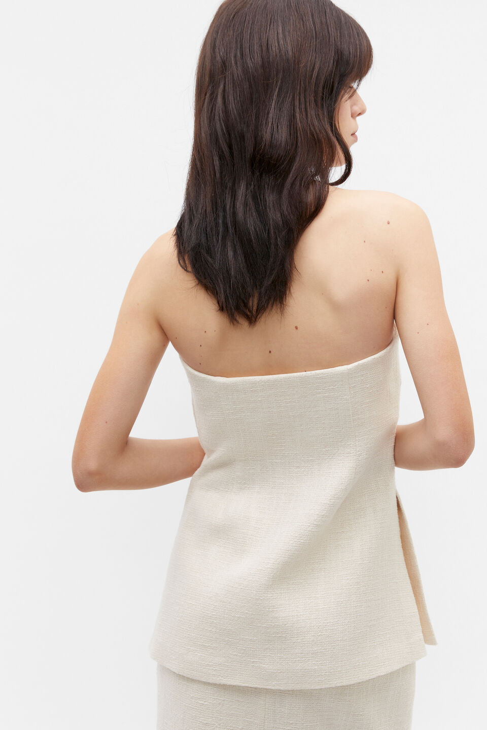 Tweed Longline Bodice  Vanilla Cream