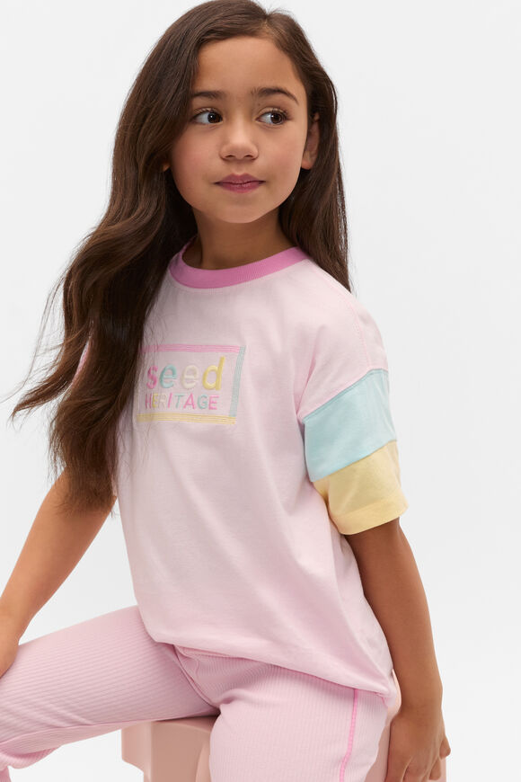Logo Panelled Tee  Pink Lemonade  hi-res