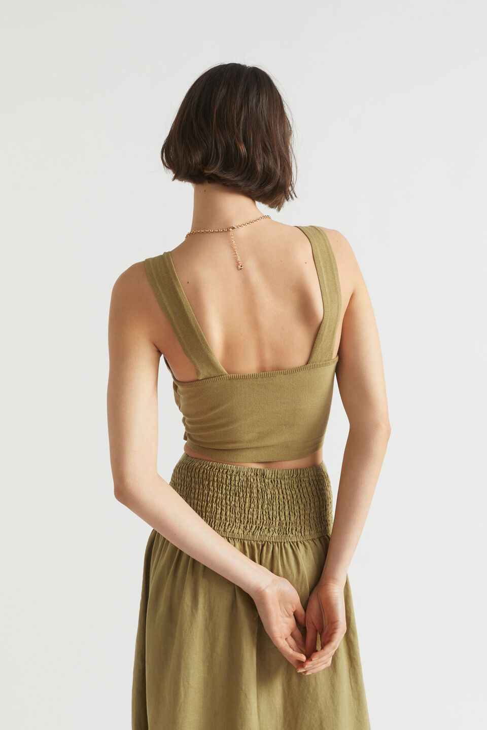 Cotton Knit Top  Deep Bronze