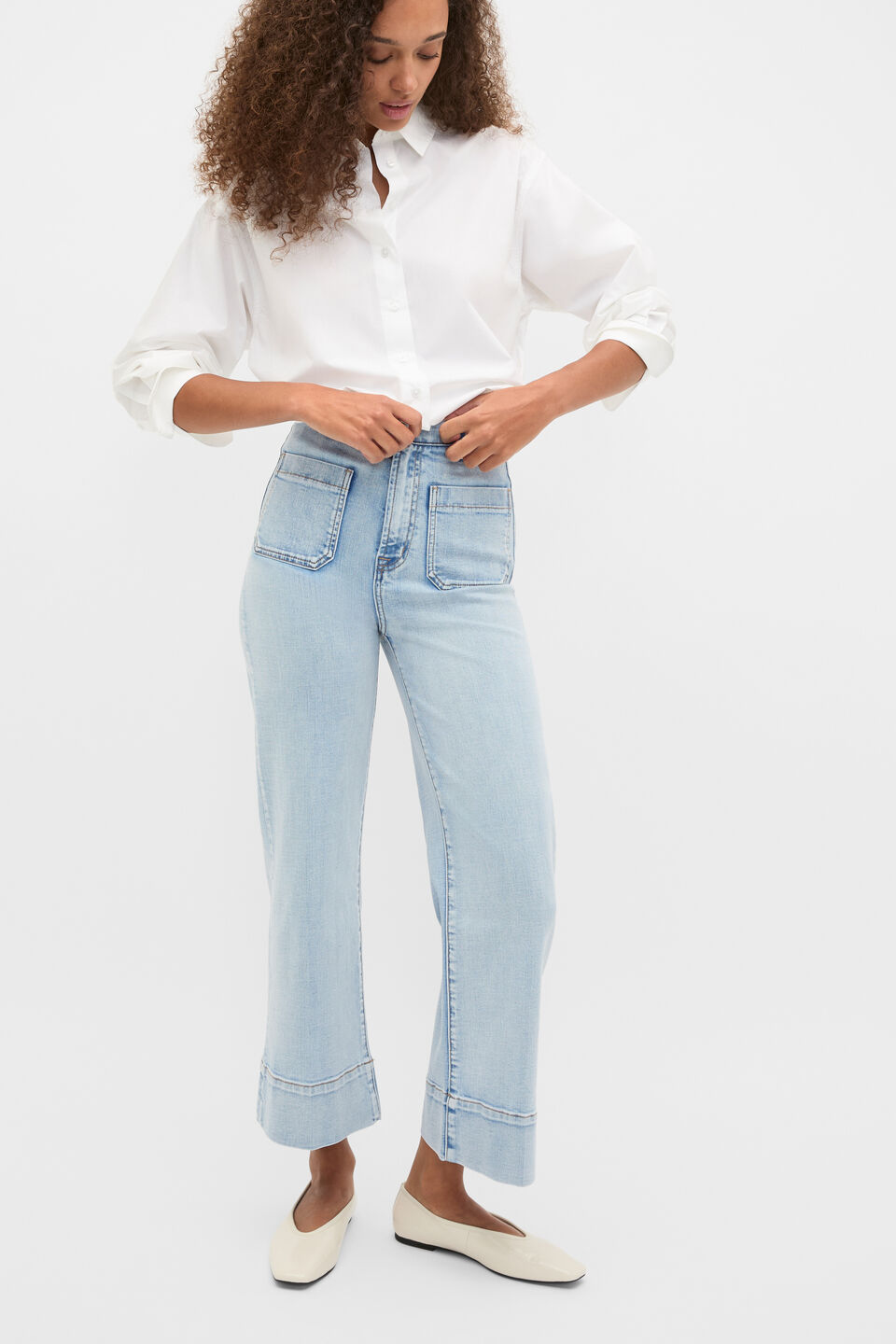 Core Wide Leg Pocket Jean  Pacific Wash