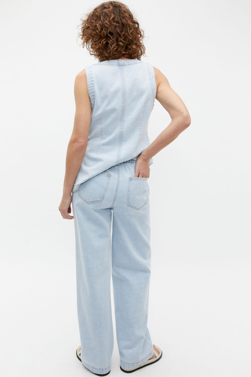 High Waist Elasticated Wide Leg Jean  Glacier Denim