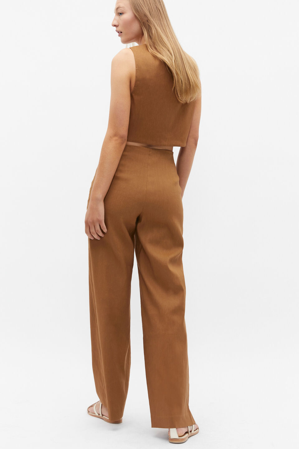 Tailored Crop Vest  Cinnamon Spice