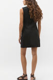 Linen Tailored Mini Dress  Black  hi-res