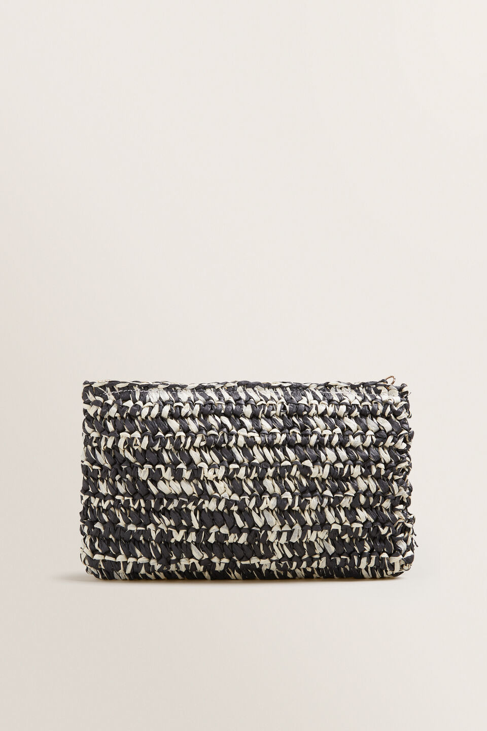 Two Tone Straw Pouch  