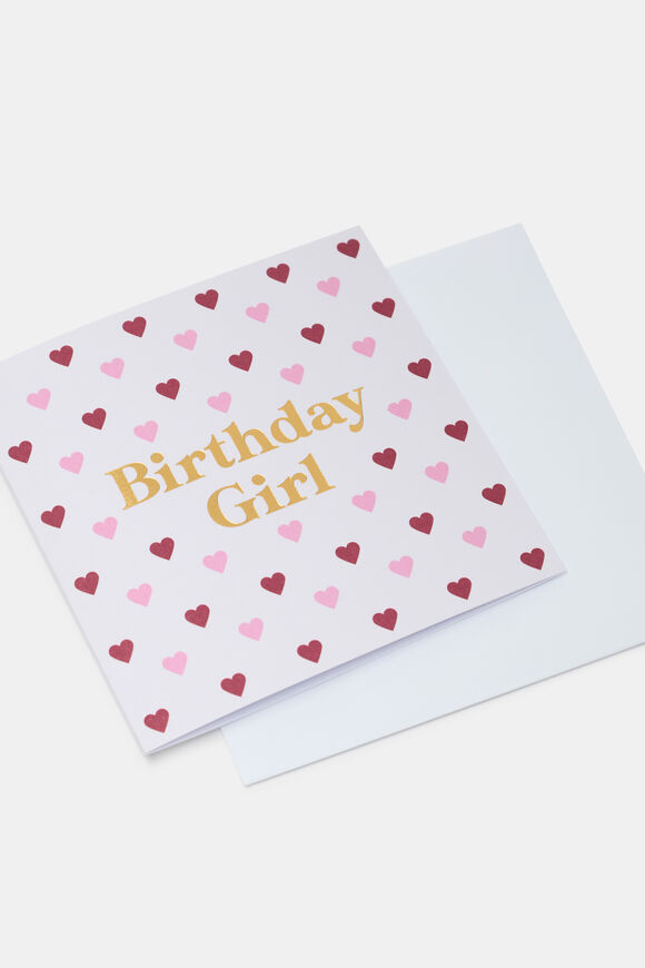 Heart Birthday Girl Card  Multi  hi-res
