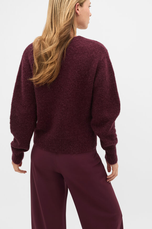 Lofty Relaxed Cardigan  Plum Red  hi-res