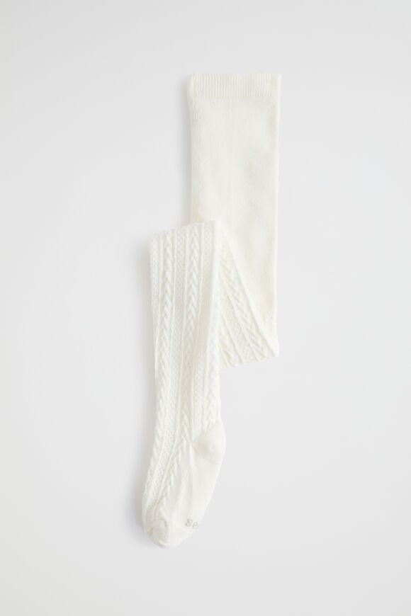 Cable Knit Tights  Vanilla  hi-res