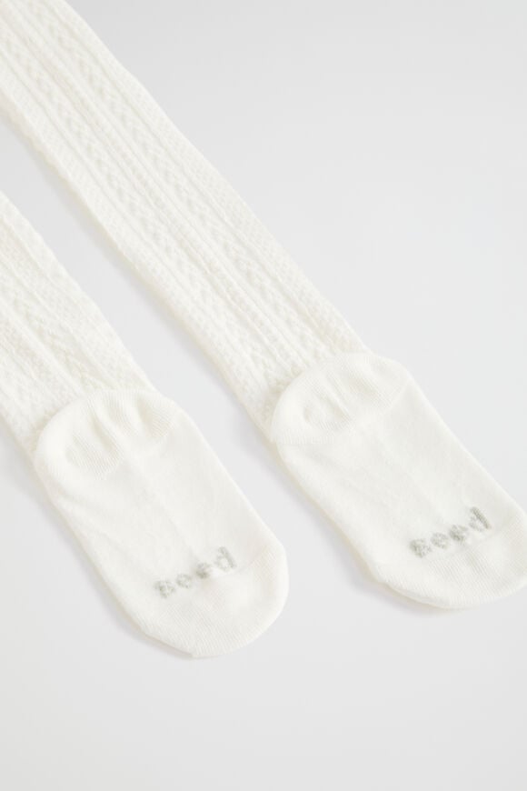 Cable Knit Tights  Vanilla  hi-res