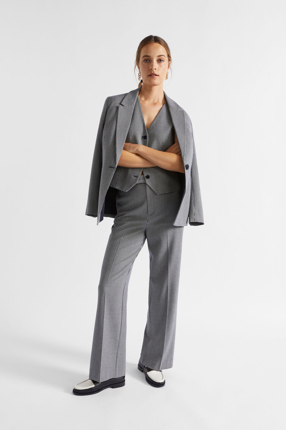 Houndstooth High Waisted Pant  Midnight Sky Houndstooth