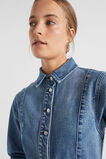 Denim Button Thru Mini Dress  Ultramarine Wash  hi-res