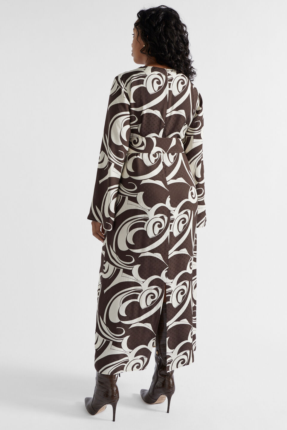 Jacquard Swirl Midi Dress  Retro Swirl