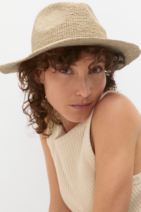 Raffia Fedora  Tofu  hi-res